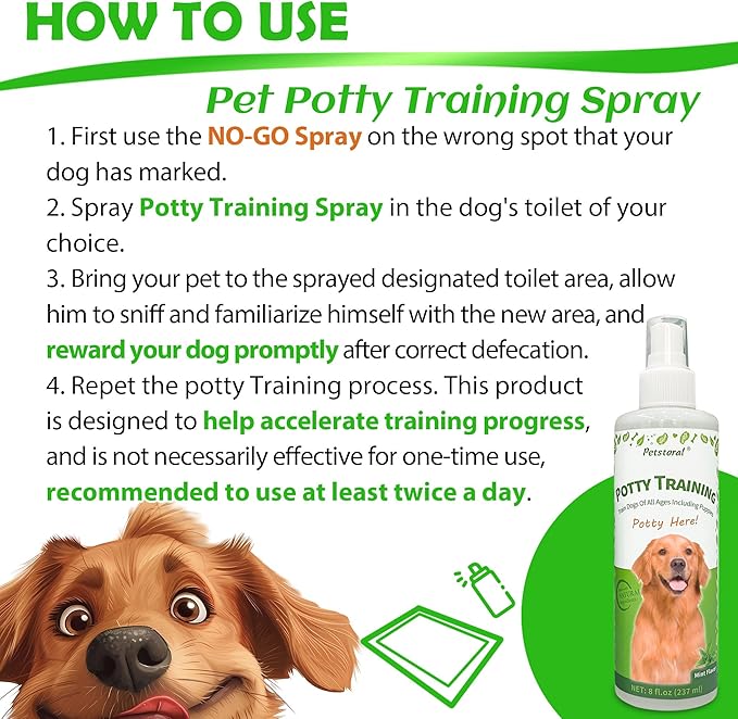 Dog Training Spray Set, No-Go and Potty Training Spray, 8 fl.oz