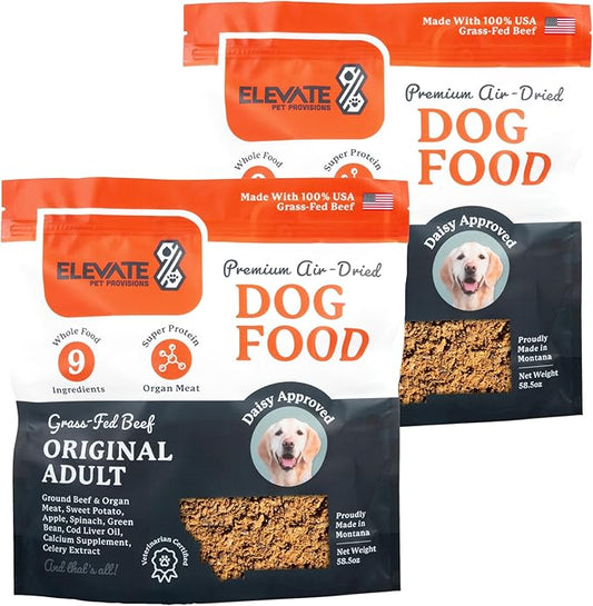 100% Human Grade Air Dried Dog Food - All Natural - USA Grass Fed Beef - Limited Ingredient Dog Food - Grain Free - Dehydrated - Complete Meal or Dog Food Topper  Beef Flavor - 7.3 lb