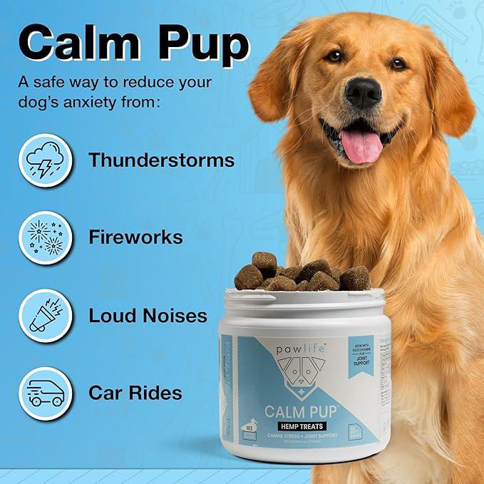 Hemp Dog Calming Chews - Anxiety Relief Treats, 60 Calming Treats for Dogs, Organic Calm Pup Dog Anxiety Relief, Calming Care for Dogs (Duck Flavor)