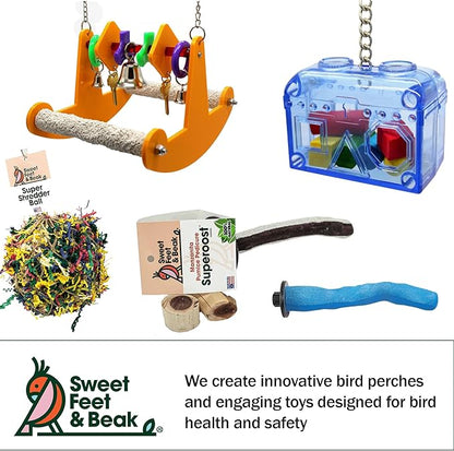 Sweet Feet & Beak Tweeter Totter Rocker - Perfect Cage Toy Stimulates Visual and Physical Activity - Safe, Non-Toxic, Cage Accessories for Birds