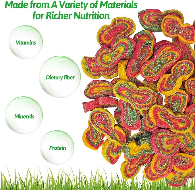 Fhiny Rabbit Chew Toys Mixed Forage Beetroot Carrot and Pumpkin Bunny Treats for Hamsters Guinea Pigs Chinchillas and Other Small Rodents Teeth Grinding (0.29lb/130g)