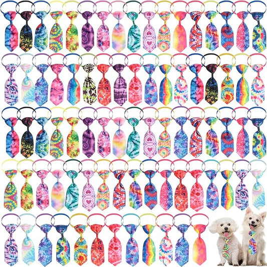 80 Pcs Dog Bows Dog Bow Ties for Small Dogs Assorted Pattern Dog Bowtie Dog Collar Bows Cat Bowtie Collar Dog Bowknot for Small Medium Puppy Pet Photography Festival Grooming Party (Vibrant Style)
