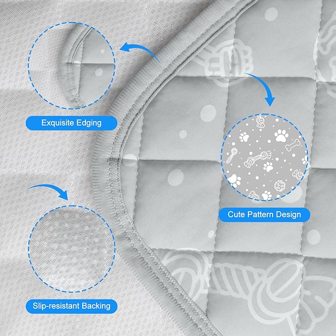 MH MYLUNE HOME Dog Cooling Mat, 20_30 Cooling Pad for Dog/Cat Arc-Chill Cooling Fiber & Endothermic Color Changing Pet Cooling Mat for Dog Foldable & Washable Non-Toxic Summer Pet Blanket, Gray