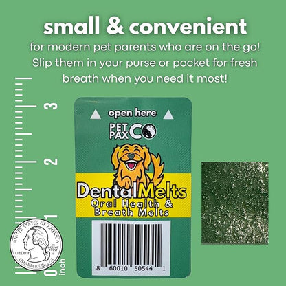 Bad Breath Oral Support for Dogs 5 in 1 – 10 Oral Melts – Natural Sage, Spirulina, Apple Cider Vinegar – Dog Dental Care Products & Breath Freshener – Fast Dissolving Dog Breath Treats