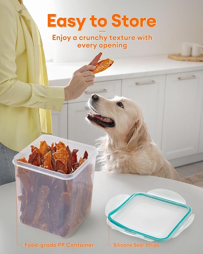 Chicken & Duck Jerky Dog Treats - Natural Dog Treats, 17.6 oz Sealed Box, 12-Hour Slow-Dried for Maximum Flavor and Nutrients, Preservative-Free, Perfect for Training & Healthy Snacking