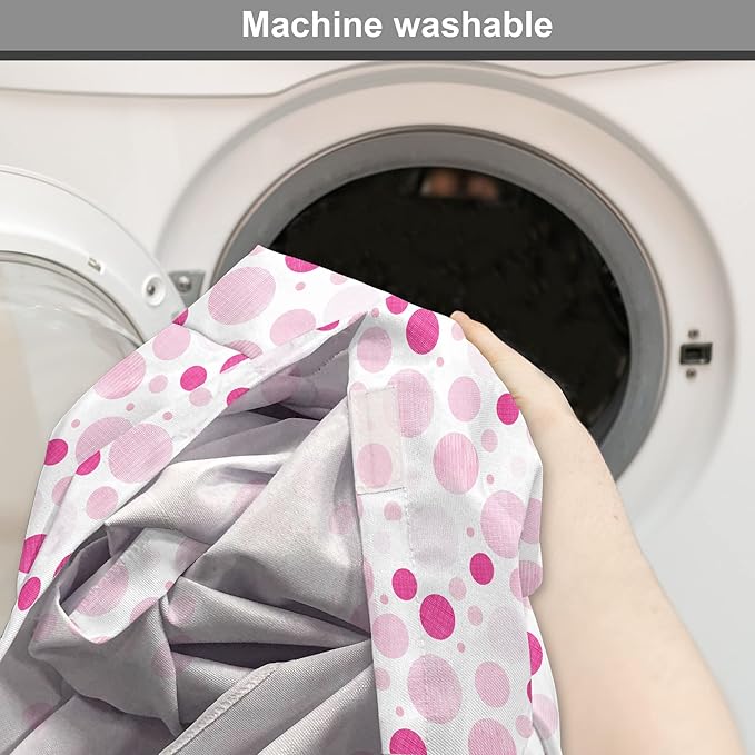 Ambesonne Abstract Dog Crate Cover, Pastel Circles Geometric Round Ovals with Hand Drawn Wavy Stripes, Easy to Use Pet Kennel Cover for Cats & Medium Dogs, 24 Inch, Magenta Pale Pink