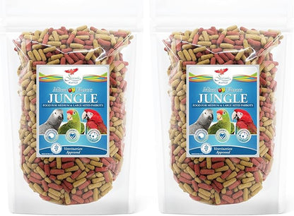 Scenic Mix Jungle Premium Parrot Food - Apple, Natural Flavors, High Protein, Low Iron Bird Pellets for Large Parrots, Macaw Food, Cockatoo & African Grey Parrots, Omega 3, Vitamins, 2lb (Pack of 2)