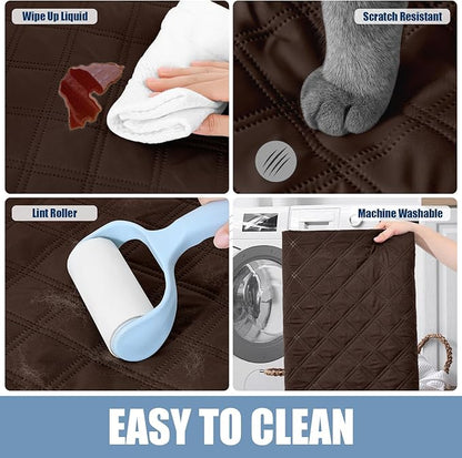 Smiry Waterproof Dog Blanket, Reversible Dog Bed Cover Pet Blanket, Soft Couch Cover for Dogs Washable, Bed Couch Sofa Furniture Protector for Puppy Cat Kids (52"x82", Chocolate/Dark Grey)