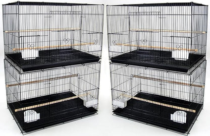 Lot of Breeding Bird Flight Cages for Canary Parakeet Aviaries Budgies Lovebird Finch (Large 30" Black)