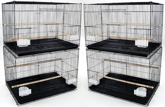 Lot of Breeding Bird Flight Cages for Canary Parakeet Aviaries Budgies Lovebird Finch (Large 30" Black)