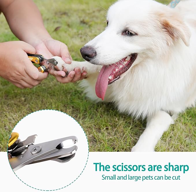 Heavy Duty Dog Nail Clippers for Thick Nail _ut Nails Like Butter, Quite Sharp Pet Nail Clippers for Large Dogs, Easy & Safe Dog Nail Trimmer for Large Medium Small Dogs Cat with Nail File