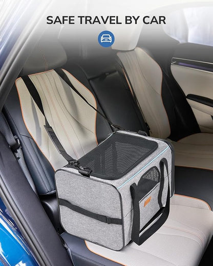 Morpilot Cat and Dog Carrier with Detachable Wheels - Airline Approved Rolling Carrier for Small Pets and Cats - Foldable Pet Travel Bag