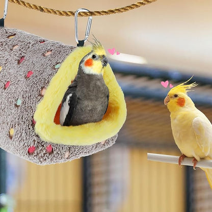 MEWTOGO Medium Warm Bird Nest House - Cozy Bird Bed for Cage with Mat, Hanging Hammock Shed Hideaway Hut for Budgerigar Monk Parakeet Rose-Ringed Parakeet Plain Parakeet Sun Conure Cockatiel