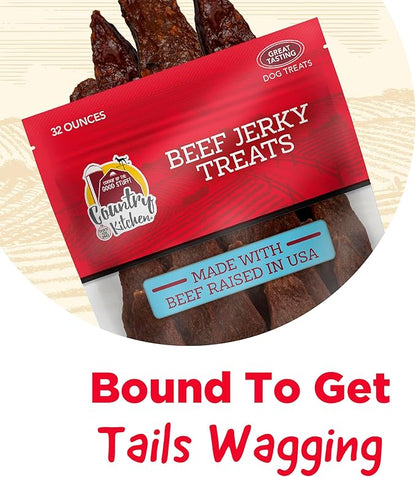 Beef Jerky Tender Dog Treats, High Protein, Low Fat, No Artificial Colors, 32 oz