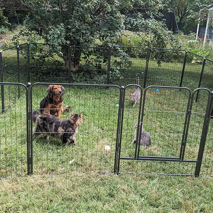 Dog Playpen, Dog Fences for The Yard, Portable Outdoor Dog Playpen for Large/Medium/Small Dogs, Foldable Metal Dog playpen, with Doors (24 Panels, 24")