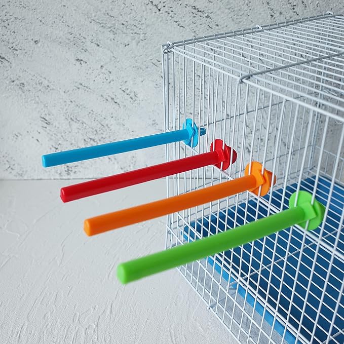 8 Canary Finch Budgie Bird Cage Universal Plastic Stand Perches Holdersï¼5.7 Inchesï¼