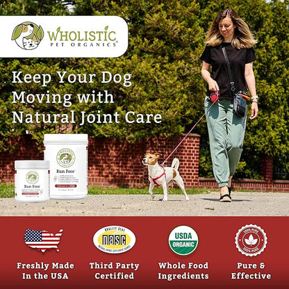 Wholistic Pet Organics Joint Supplement for Dogs - 4 Oz - Daily Dog Hip and Joint Supplement with Glucosamine Chondroitin & MSM to Support Mobility - All Breeds & Ages - Organic Glucosamine for Dogs