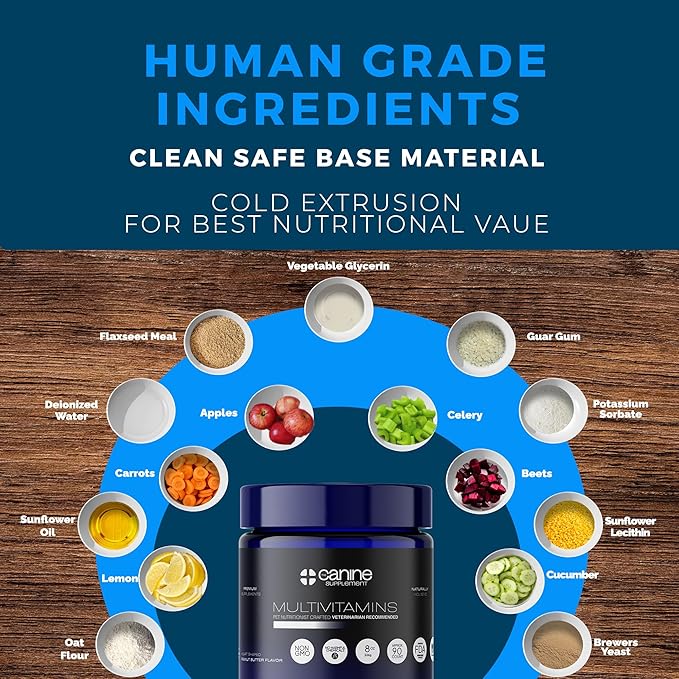 Dog Multivitamin Soft Chews | All-in-One Supplement for Immunity, Joints, Gut & Skin Health | Glucosamine Chondroitin, Vitamins & Probiotics | Roasted Peanut Flavor - 90 Count