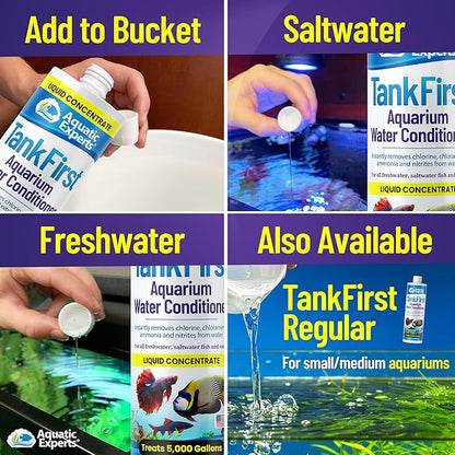 TankFirst Complete Aquarium Water Conditioner - Fish Water Conditioner, Instantly Removes Chlorine, Chloramines, and detoxifies Ammonia from Fish Tank (TankFirst Concentrate, 1 L)