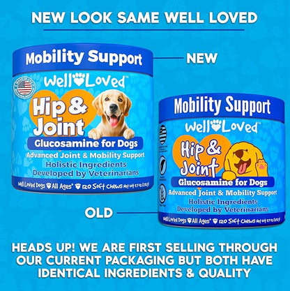 Glucosamine for Dogs - Joint Supplement for Dogs, Made in USA, Vet Developed, Glucosamine Chondroitin, Hip and Joint Chews with MSM, Large Breed, Pain Relief, 120 Chews