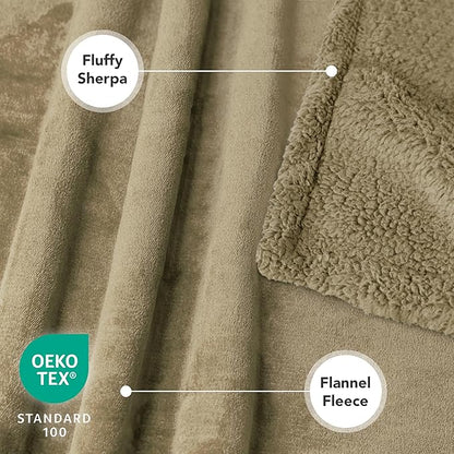 PetAmi Waterproof Dog Blanket for Medium Large XL Dog Puppy Cat Throw for Couch Cover Leakproof Protection, Sherpa Fleece, Reversible Soft Washable 80x60 Taupe Taupe