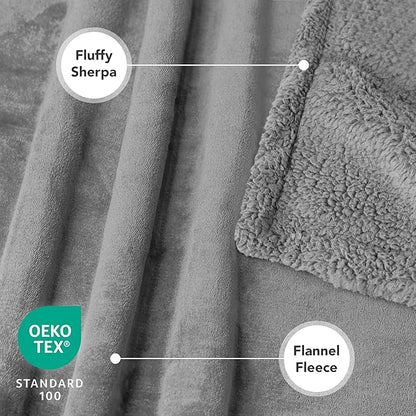 PetAmi Waterproof Dog Blanket for Small Medium Dog Puppy Cat Throw for Couch Cover Leakproof Protection, Sherpa Fleece, Reversible Soft Washable 29x40 Light Gray