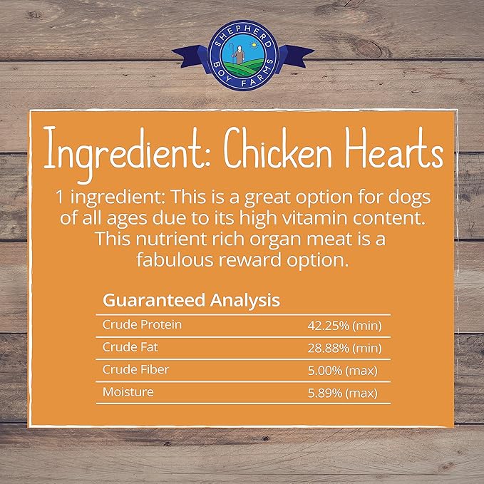Freeze Dried Dog and Cat Treats, Chicken Heart, All Natural Freeze-Dried Dog Treat & Dog Snacks, Made in USA, High in Protein, Single Ingredient, Made in The USA, 3oz