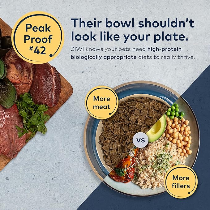 ZIWI Peak Air-Dried Dog Food  Tripe & Lamb - All Natural, High Protein, Grain Free, Limited Ingredient w/ Superfoods (16oz)