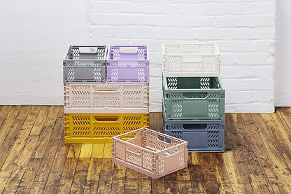 3 Sprouts Modern Folding Crate - Medium & Large Combo Pack - Green