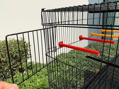 Seny Set of 4 Stackable Breeding Bird Cage for Canary Finch Small Birds (Black)