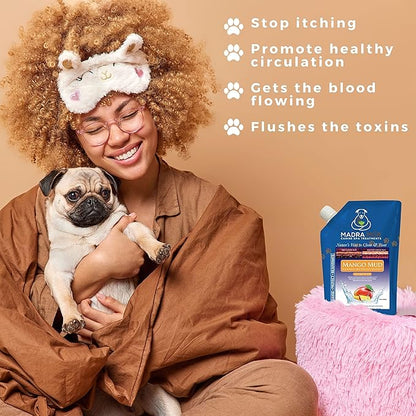 Worldwide Nutrition Bundle: Madra Mor Mango Mud - Dog Essentials Mud Bath, Dog Grooming, Dry Skin for Dogs Treatment, Dog Coat Skin Care Products - 10oz Pouch & Multi-Purpose Key Chain
