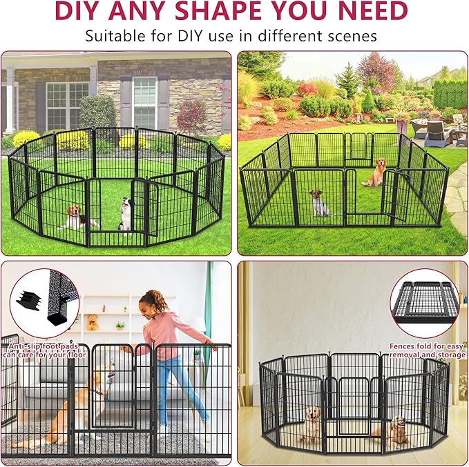 Dog Playpen 32" Height 20 Panels Portable Dog Fence Outdoor for Yard Puppy Playpen Indoor Dog Pen Outdoor for Medium/Small Dogs, Heavy Duty Pet Playpen Dog Kennel for RV, Camping, Yard