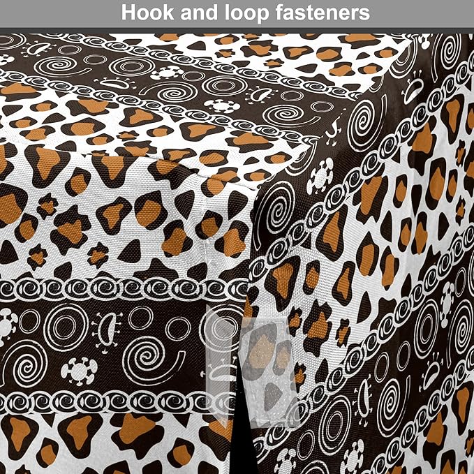 Ambesonne African Dog Crate Cover, Traditional Borders Cheetah Skin with Abstract Spirals and Circles, Easy to Use Pet Kennel Cover for Medium Large Dogs, 36 Inch, Pale Coffee Brown White