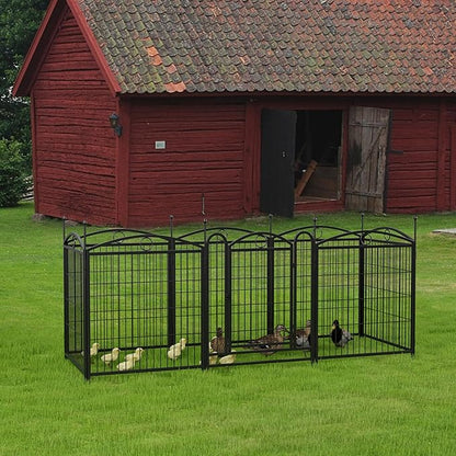 32" H Dog Crate Dog Playpen 8 Panels Furniture Heavy Duty Dog Fence Door with Side Openings,for Large Medium Small Dogs Indoor Outdoor Foldable Pet Exercise Pen,Black