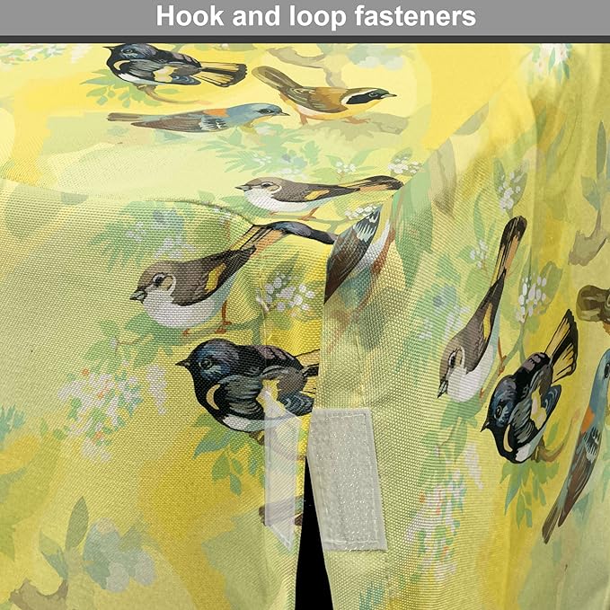 Ambesonne Bird Dog Crate Cover, Little Birds on Spring Branches in Watercolor Style Repetitive Pattern, Easy to Use Pet Kennel Cover for Small Dogs Puppies Kittens, 22 Inch, Yellow and Multicolor