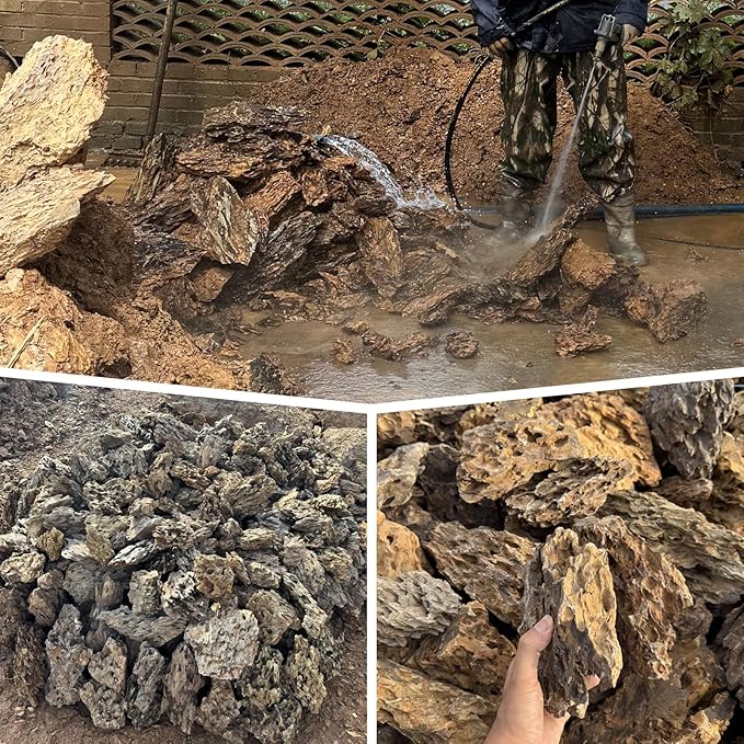 Natural Rock Stone 20LB Decorative Aquarium Rocks for Aquarium Landscaping Models and pH Neutral Rocks Aquascaping Stones for Terrariums-2-8 inches