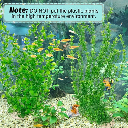 Hamiledyi 23" Tall Aquarium Plastic Plants - 2 Pack Soft Fish Tank Decor, Artificial Green Grass Cluster for Aquariums, Safe Bendable Underwater Plantsï¼_reen Style Bï¼
