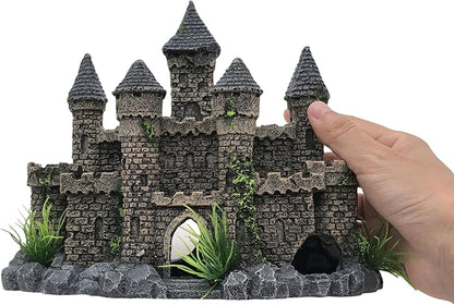 M2cbridge Aquarium Decor Castle Shipwreck Ornament Underwater Landscape(Mountain Castle)