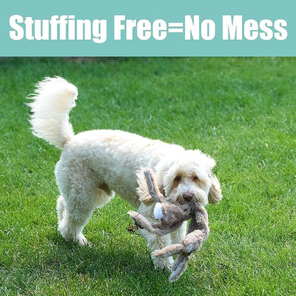 SPOT Skinneeez Rabbit 22 Inch Stuffing-Free Plush Dog Toy with Dual Squeakers – Long Interactive Chew Toy for Medium and Large Dogs – Mess-Free Play for Light & Moderate Chewers