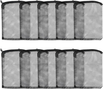 AQUANEAT 10pcs Aquarium Filter Media Bags, Fish Tank Coarse Mesh Bags with Plastic Zipper for Activated Carbon(5.5" x 8")