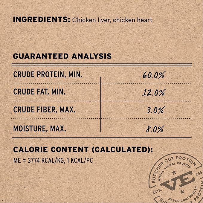 Vital Essentials Chicken Giblets Cat Treats, 1 oz | Freeze-Dried Raw | Single Protein | Grain Free, Gluten Free, Filler Free