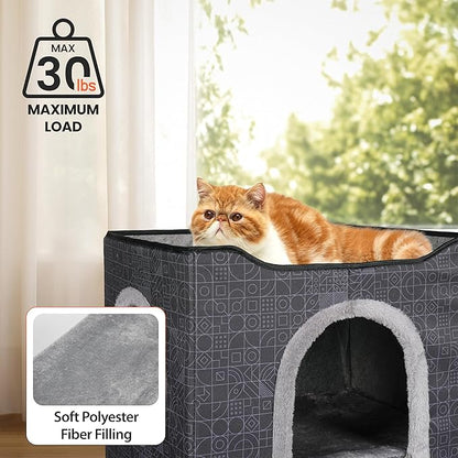 Cat Cave Bed  Cozy Cat House & Hideaway, Kitten Bed, Cat Cube, Large Cat Bed, Indoor Cat Houses & Condos