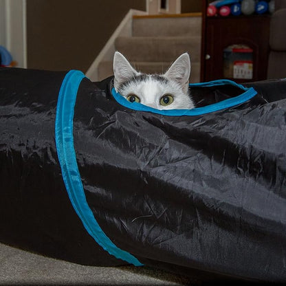 PetLike Cat Tunnel for Indoor Cats Collapsible Pop-up Pet Tube Peek Hole Hideaway Play Toys for Cats with Ball