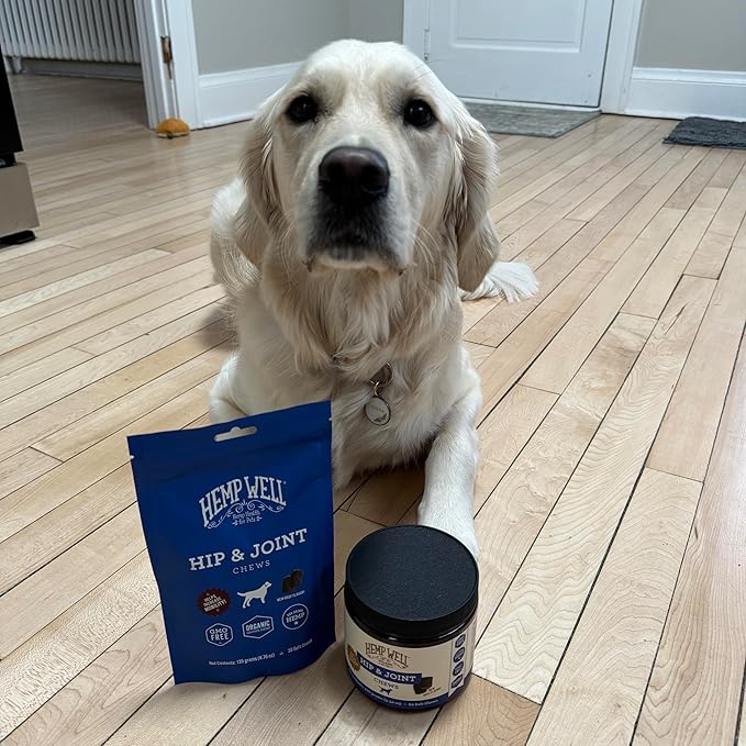 Hemp Well Hip and Joint Soft Chews – Best Joint Supplement for Dogs, Organically Sourced with Hemp, Glucosamine, Chondroitin and Breed Dogs, 30 Count