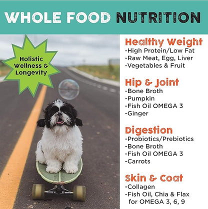 Nature's Diet Simply Raw® Freeze-Dried Raw Whole Food Meal - Makes 18 Lbs Fresh Raw Food with Muscle, Organ, Bone Broth, Whole Egg, Superfoods, Fish Oil Omega 3, 6, 9, Probiotics & Prebiotics (Beef)