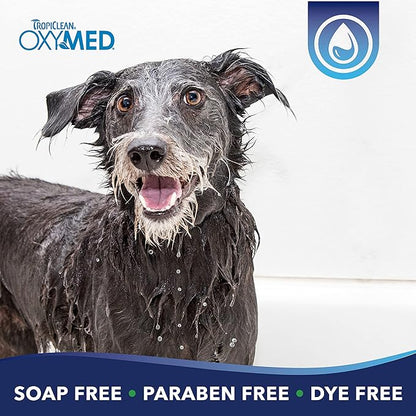 TropiClean OxyMed Hypoallergenic Dog Shampoo for Allergies and Itching, Skin Soothing Shampoo for Pets with Sensitive Skin, Tearless, Cat Safe, 1 Gallon