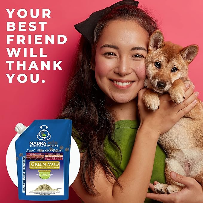 Worldwide Nutrition Bundle: Madra Mor - Dog Essentials Mud Bath, Dog Grooming, Dry Skin for Dogs Treatment, Dog Coat Skin Care Products - 10oz Pouch & Multi-Purpose Key Chain