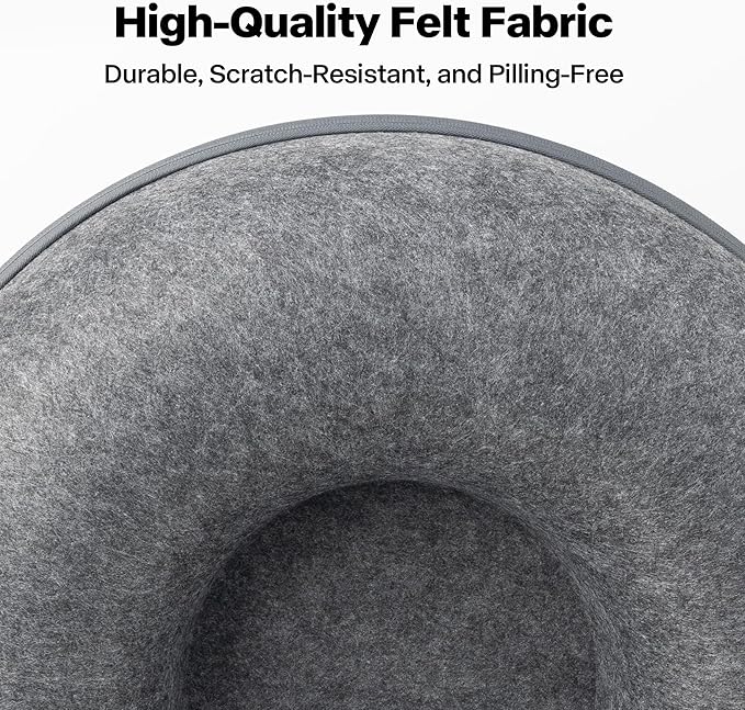 Pawise Peekaboo Cat Cave Donut Tunnel Bed, Cat Tunnel Bed,Bonus Separate Pom-Pom Bell Toy (Not Attached to Cave),Convertible Felt Cats Cave for Indoor Catty(X-Large)