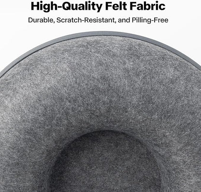 Pawise Peekaboo Cat Cave Donut Tunnel Bed, Cat Tunnel Bed,Bonus Separate Pom-Pom Bell Toy (Not Attached to Cave),Convertible Felt Cats Cave for Indoor Catty(X-Large)