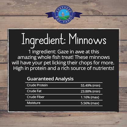 Freeze Dried Dog and Cat Treats, Minnows, All Natural Single Ingredient Freeze-Dried Dog Treat & Dog Snacks, Made in USA, High in Protein, Essential Nutrition of Raw Dog Food, 2oz